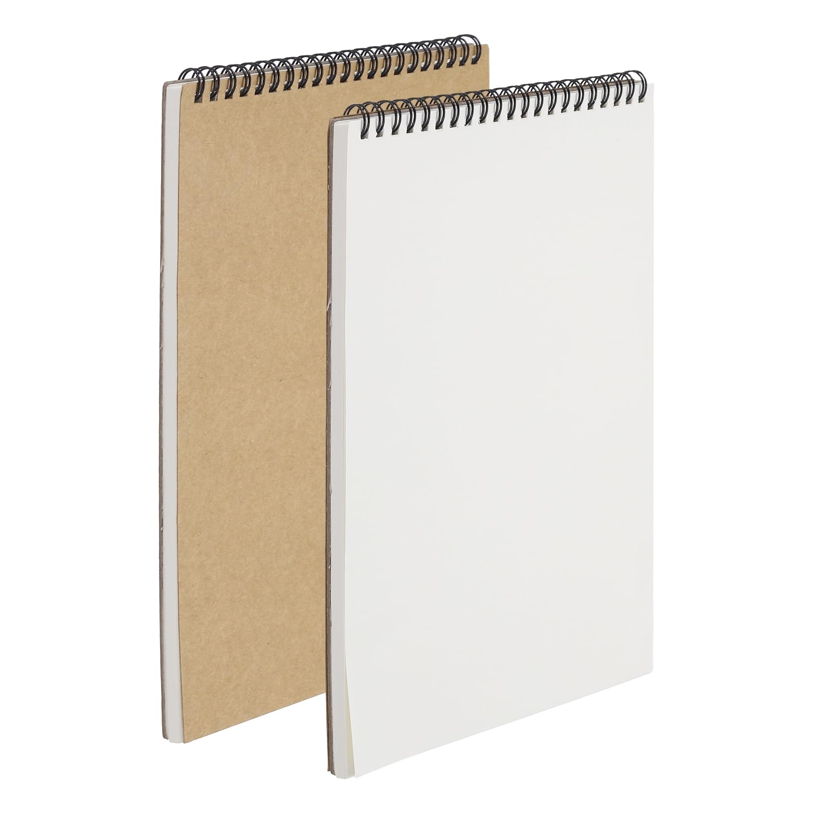 PATIKIL 10 x 7" Top Spiral Bound Sketch Book, 2 Pcs 30 Sheet 60 Pages 120GSM Retro Spiral Sketchbook Notebook for Artist Drawing Painting Writing