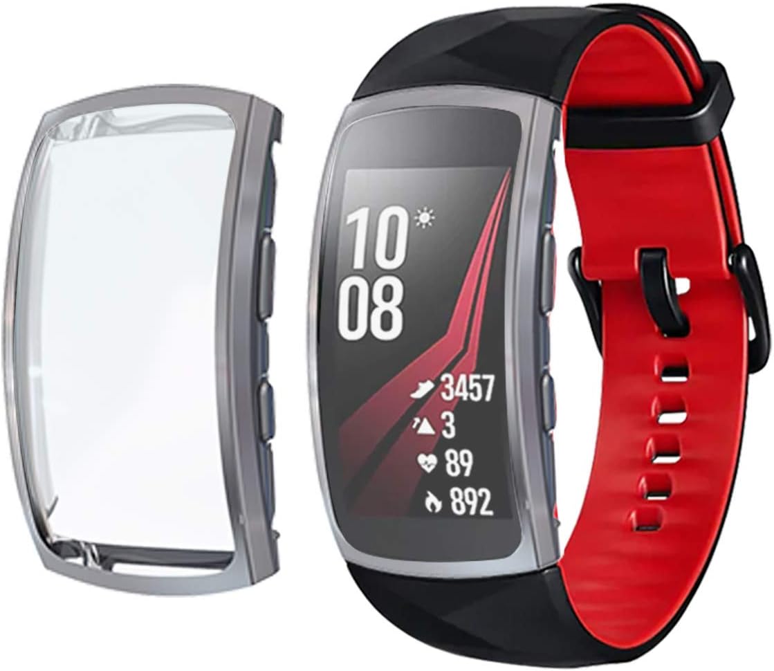 iHYQ Screen Protector Case for Samsung Gear Fit 2 Pro,TPU Full Protection Scratch Resistant Cover Film for Samsung Gear Fit2 Pro/Fit 2 Accessories (Gray)