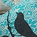 CaliTime Cushion Cover Throw Pillow Case Shell Shadow Bird Branch Geometric 18 X 18 Inches Black Teal