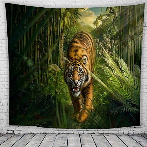 WSHINE Tiger Wall Tapestry Bohemian Forest Tapestries Home Decortion Rest Room Decor Blanket