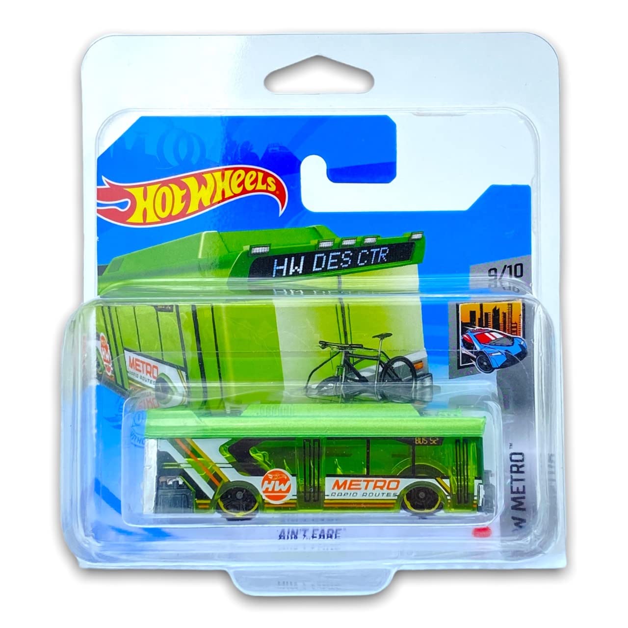 Hot Wheels Ain't Fare (Green) 9/10 HW Metro 2021-155/250 (Short Card) *** COMES IN A KLAS CAR KEEPER PROTECTIVE COLLECTORS CASE *** GRX52
