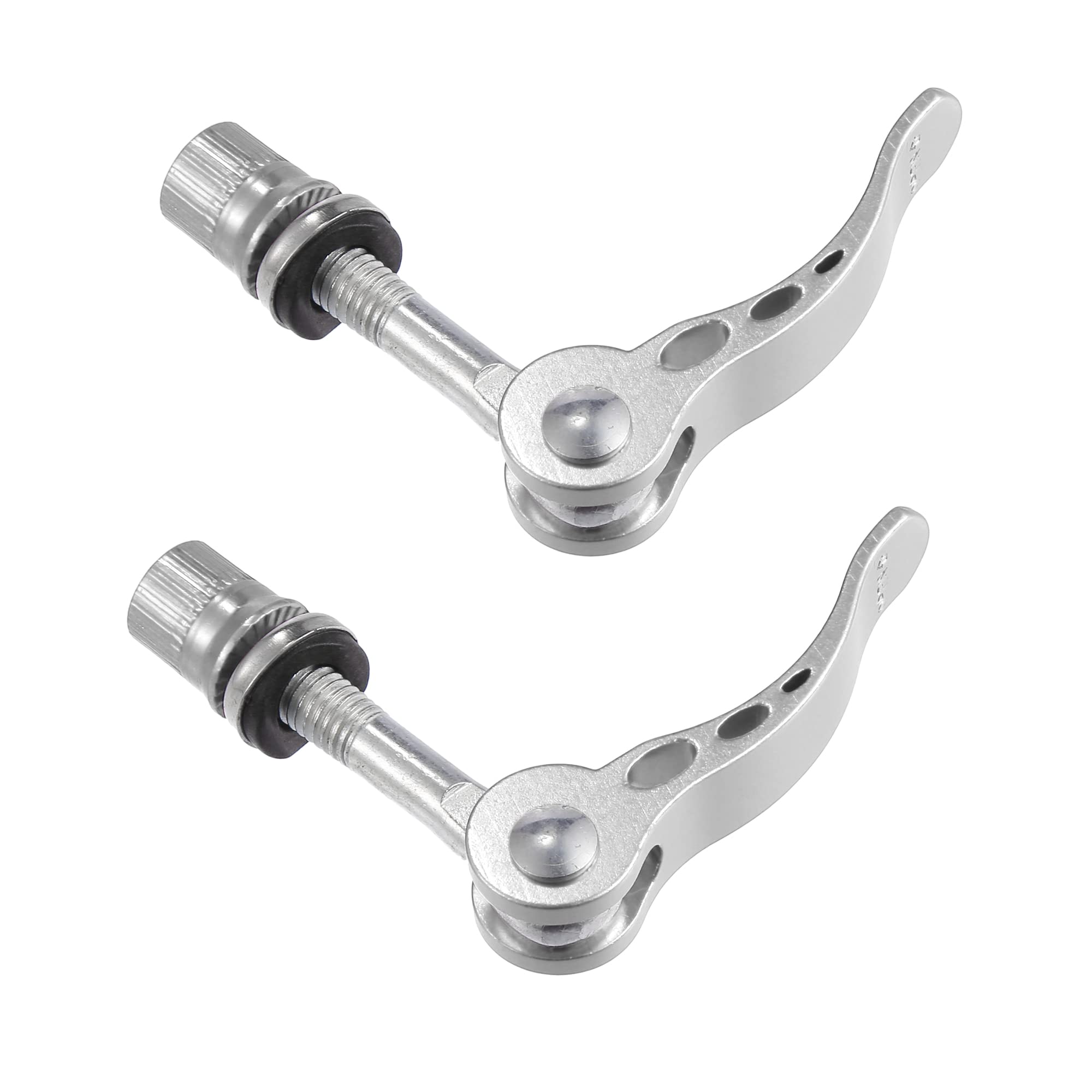 Photo 1 of X AUTOHAUX 2pcs 8mm Aluminium Alloy Bicycle Seat Post Quick Release Pin Seatpost Skewer Bolt Silver Tone