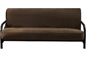 OctoRose Full Size 54x75x8inch 3 Side Zipper Classic Soft Micro Suede Futon Cover/Slipcover/Sofa Day Bed Mattress Cover Couch Protector (Cover ONLY) (Chocolate Brown)