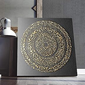 Incredible Composition Gold Abstract Painting Artwork for Home Framed That