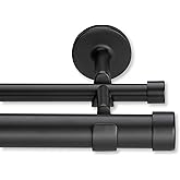 MODE Cambria Designer Series - Premium 3 foot Custom Double Curtain Rod - 1-1/8 inch Large Diameter - Non-Adjustable for a Se