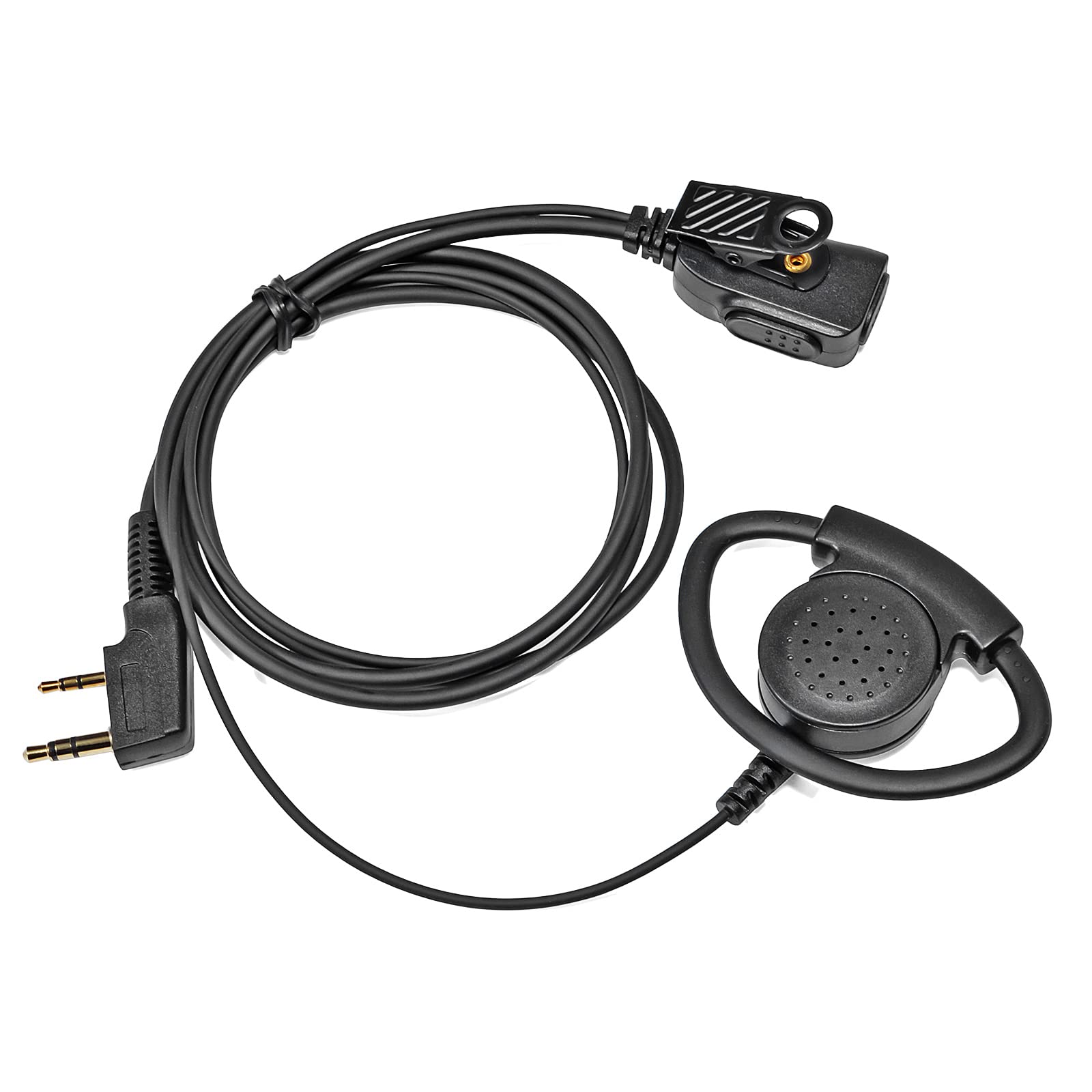 HYS Adjustable D-Shape Radio Earpiece Headset Compatible with Kenwood Baofeng UV5R 888S Retevis Walkie Talkie (1 pcs)