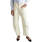 Kedera Women's Barrel Corduroy Pants Wide Leg Y2K Pants Baggy Boyfriend Horseshoe Trousers with Front Pockets