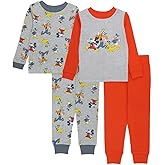 Disney boys 4-piece Snug-fit Cotton Pajama Set, Soft & Cute for Kids
