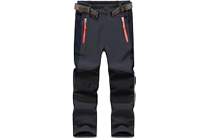 BenBoy Kids Hiking Pants Fleece Lined Outdoor Waterproof Softshell Snow Ski Trousers for Boys Girls