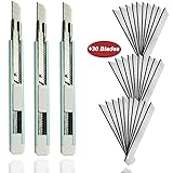 WEKOIL 30Pcs Snap Off Utility Knife Blades with 3