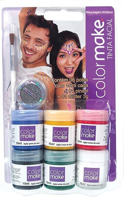 Yur 1000, Pintura Facial, Liquida 6 Cores, Yur 1000, Pintura Facial, Liquida 6 Cores,