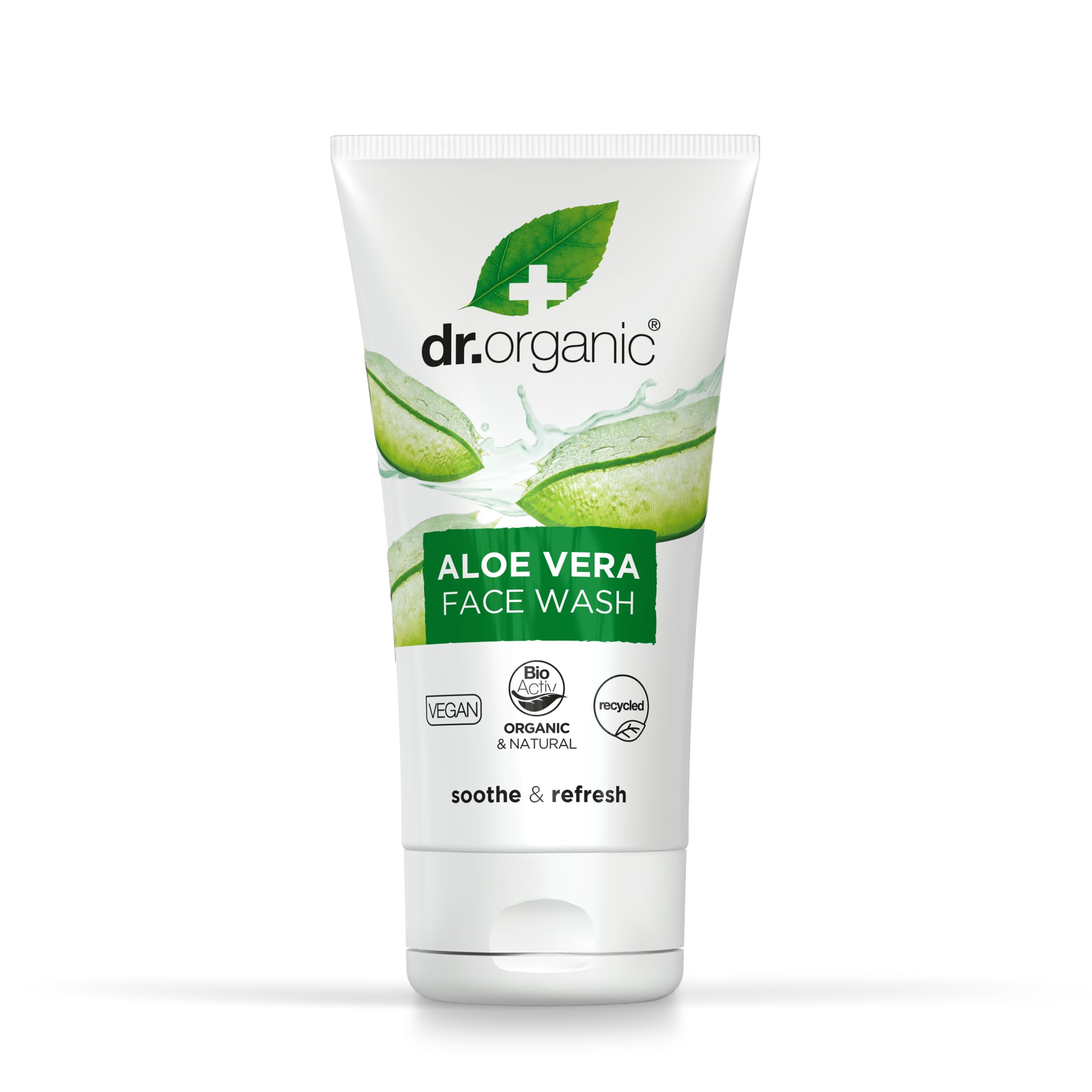 Dr Organic Aloe Vera Face Wash, Soothing, Cleansing, All Skin Types, Natural, Vegan, Cruelty-Free, Paraben & SLS-Free, Recycled & Recyclable, Organic, 150ml, Packaging may vary