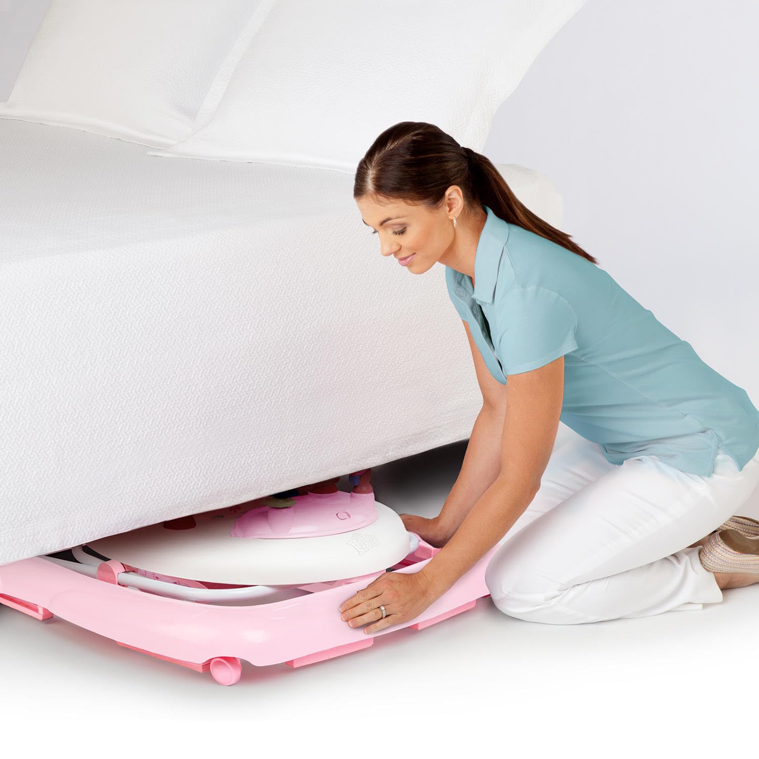 Bright Starts JuneBerry Walk-A-Bout Baby Walker and Entertainer, with Easy Fold Frame for Storage, Ages 6 Months +