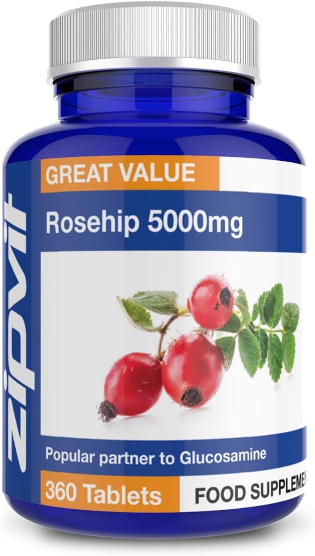 Rosehip 5000mg Plus Vitamin C, 360 Vegan Tablets. UK Manufactured. 12 Months Supply. Amazon.co
