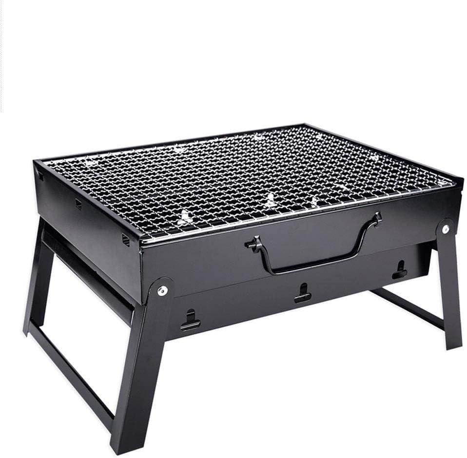 Saiyam Folding & Portable Barbeque Grill Toaster, Charcoal BBQ (Carbon Steel, Black)