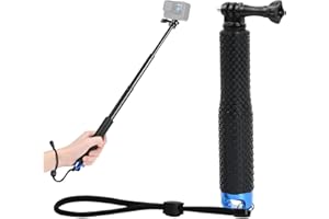 Hoxfly Extension Selfie Stick, 19'' Compact Hand Grip, Adjustable Waterproof Monopod Pole for GoPro Hero 13 12 11 10 9 8 7 6 
