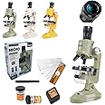 Ninyoon Large Eyepiece Microscope for Kids - Best Gift Kid Microscope Kit for Boy and Girl, 400X 1000X 1200X Educational Toy with 0.8inch Wide Angle Eyepiece Easier to Focus Observe (Green)