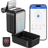 Thlevel Smart Car Key Lock Box for Turo, APP Control &amp; Time-Limited eKey, RFID Blocker Pouch, Window Hook with Waterproof Pad, IP65 Zinc Alloy Key Safe, for Rideshare &amp; GetAround