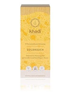 khadi Pflanzenhaarfarbe Goldhauch 100g I Haarfarbe für goldenes Blond bis Kupfer I Naturhaarfarbe 100% pflanzlich