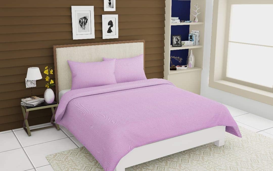 SinghsVillas Decor Cotton 254 TC Fitted Bedsheet (Standard_Pink)