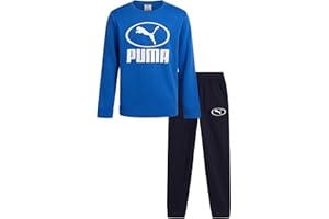 PUMA Boys Sweatpants Set - 2 Piece Soft Fleece Crewneck Pullover Boys Sweatshirts and Jogger Pants Kids Activewear Set (4-16)