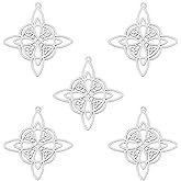 kkjoy 5Pcs Witches Knot DIY Charms for Jewelry Making and Crafting, Stainless Steel Assorted Pendant Mini Charm Craft Supplies Accessories for DIY Bracelet Necklace Earrings