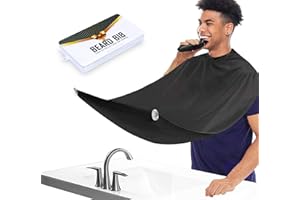 Numhosai Beard Bib Beard Apron - Men's Beard Hair Catcher for Shaving Trimming, Waterproof Non-Stick Beard Cape Grooming Cloth with 3 Suction Cups, One Size Fits All, Great Christmas Gifts for Men
