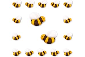 SUJOYGAR Edible Bee for Cake Decorating, 16pcs Bee Sprinkles, Royal Icing Bee for Cake, Cupcake, Macaron, and Waffles, Perfect for Bee Theme Parties, and Baby Shower