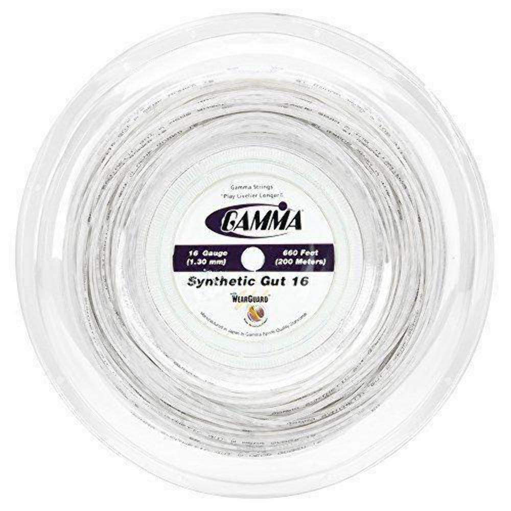 Gamma Sports 16g Synthetic Gut Tennis String Reel, 720', White