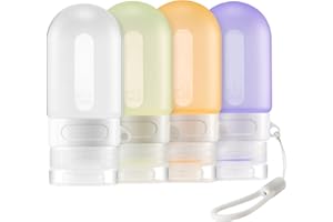yahaa Silicone Clear Travel Bottles for Toiletries,Leak Proof Squeezable Travel Size Containers,TSA-compliant Travel Essentials,2oz,4 Pcs,purple