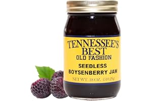 Tennessee's Best Old Fashioned Seedless Boysenberry Jam | Handcrafted With Simple Ingredients | Small Batch Made | 18 oz Resealable Glass Jar