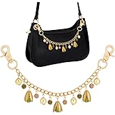 PH PandaHall 11 inch Gold Bag Charms for Handbags Purse Charm Bag Charm Green Flower Charms Gold Purse Chain for Handbag Tote Crossbody Shoulder Bags