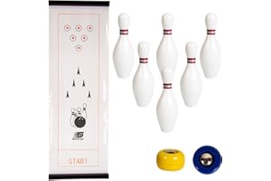 Sunflex Table Top Bowling Game - Mini Indoor Sport Bowling Game for All Ages Kids and Adults - Portable - Includes 6 Pins, 2 