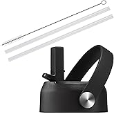 DIGJUPER Straw Lid for Wide Mouth Water Bottle, BPA Free Straw Lid with Flexible Handle and 2 Straws, 1 Cleaning Brush, Replacement Sports Straw Cap for Wide Mouth Top 32 40 oz