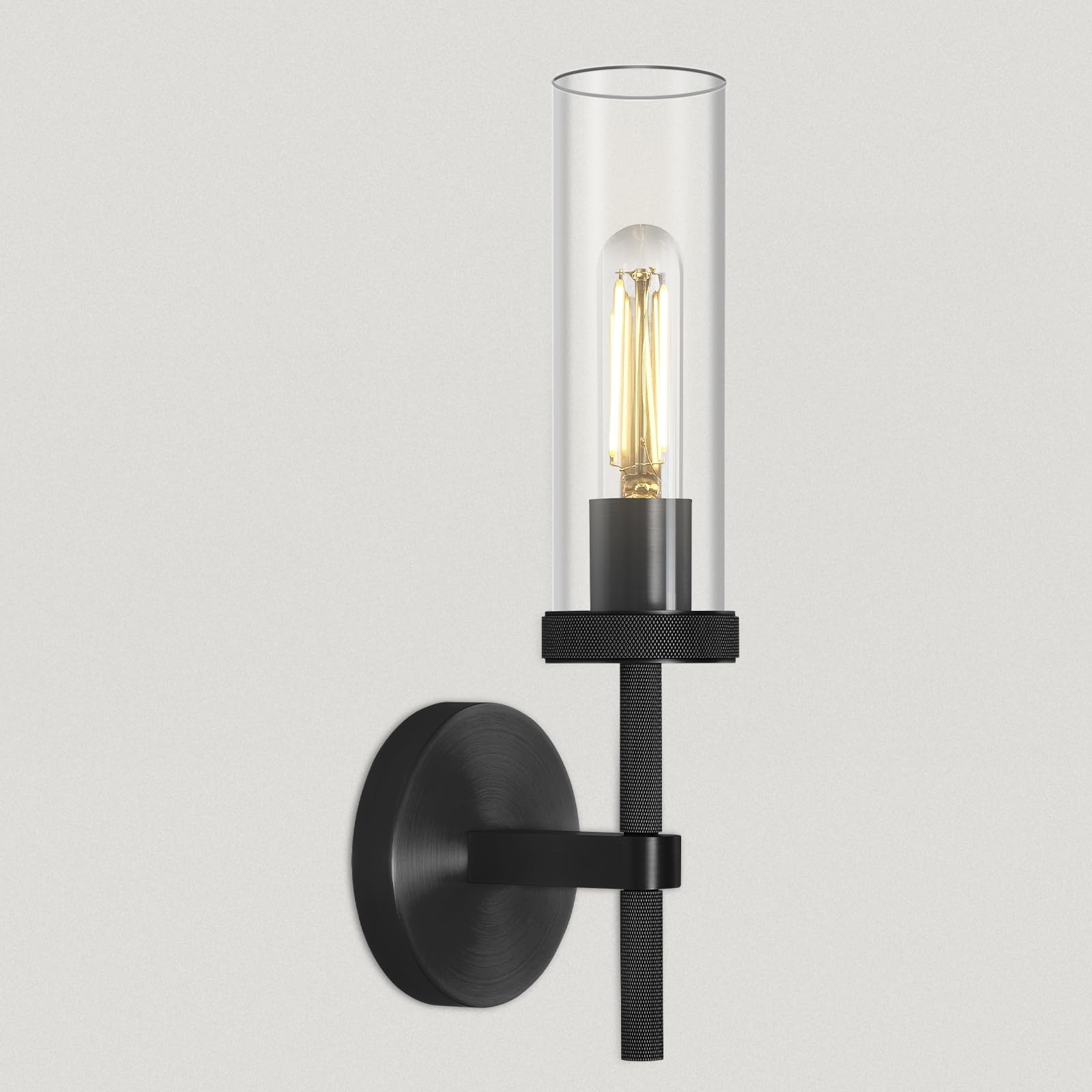ZHTIECHUI Black Wall Sconces Bathroom Vanity Wall Sconce, Glass Tube ...