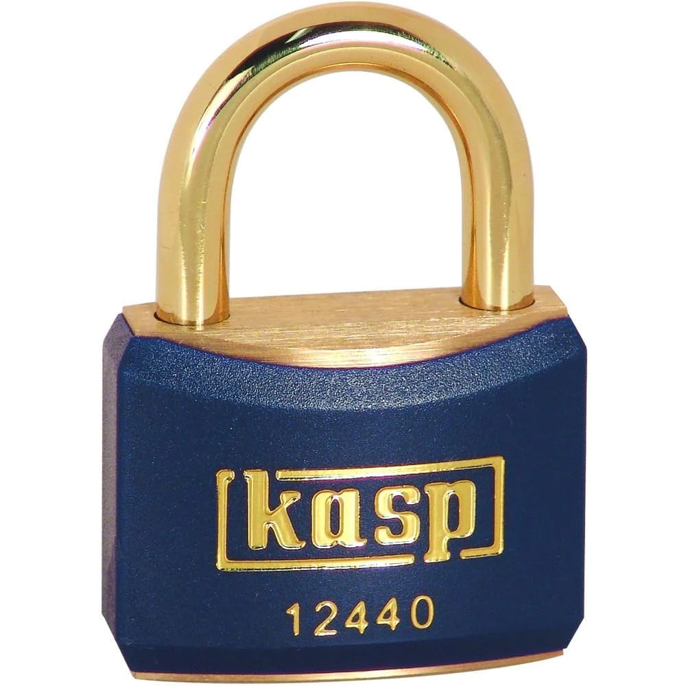 Kasp 124 Brass Padlock - 40 Millimeters - Brass Shackle - Blue