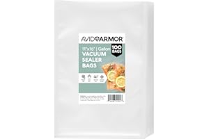 Avid Armor Vacuum Sealer Bags 100 Gallon 11"x16" for Food Saver, Seal a Meal Vac Sealers BPA Free, Heavy Duty Commercial Grade, Mea Prep and Sous Vide Vaccume Safe, Universal Design Pre-Cut Bag
