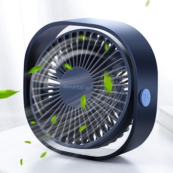 SmartDevil Mini USB Desk Fan,3 Speeds Desk Desktop Table Cooling Fan