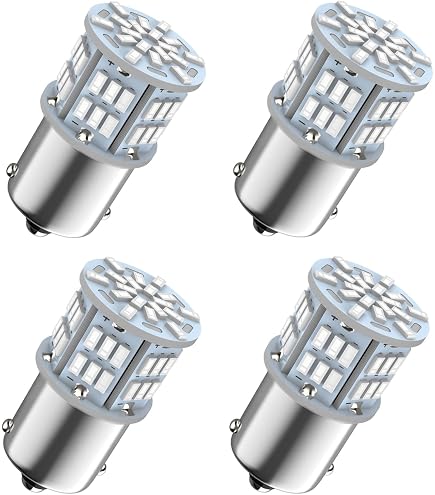 2x Super Bright 1156 LED Bulbs - 50 SMD Each For Brake, Signal, Reverse & Parking Lights (12V)