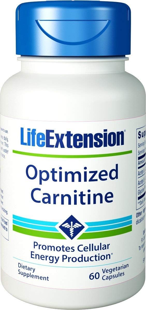 Life Extension Optimized Carnitine Promotes Heart and Brain Health, 60 Capsules - 2 Pack: Health & Personal Care
