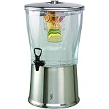 Service Ideas CBDRT5SS Beverage Dispenser, Round, 5 Gallon, Stainless Steel w/Infuser Tube, Silver