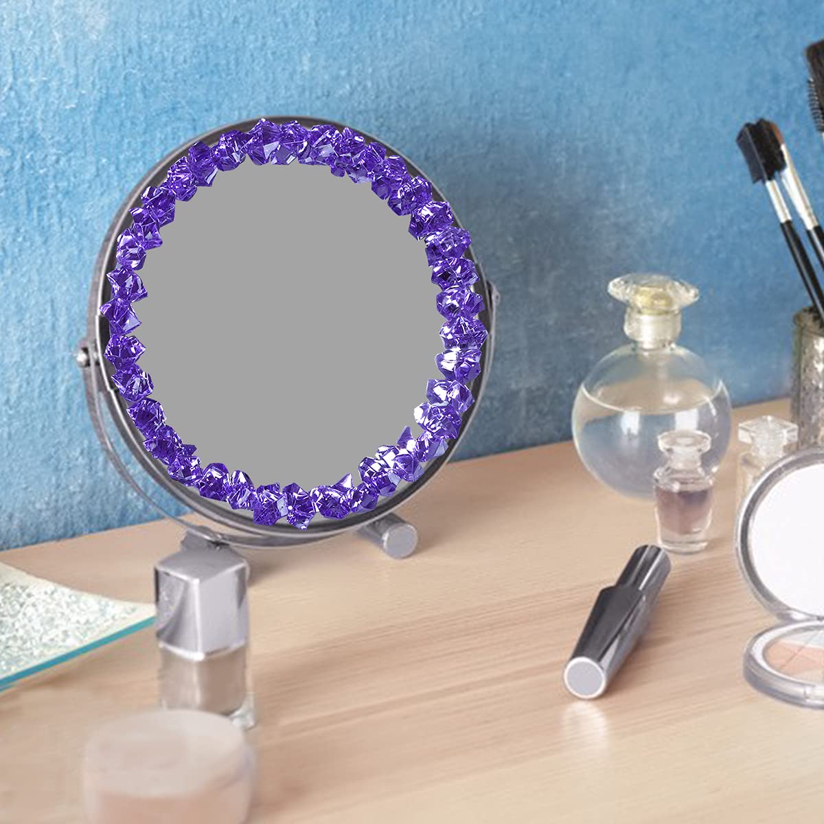 Acrylic Crushed Ice Rocks, Babenest 150 PCS Fake Crystals Plastic Ice Cubes Diamonds Gems for Vase Fillers, Home Decoration, Table Scatter, Event, Wedding, Arts & Crafts (Purple)