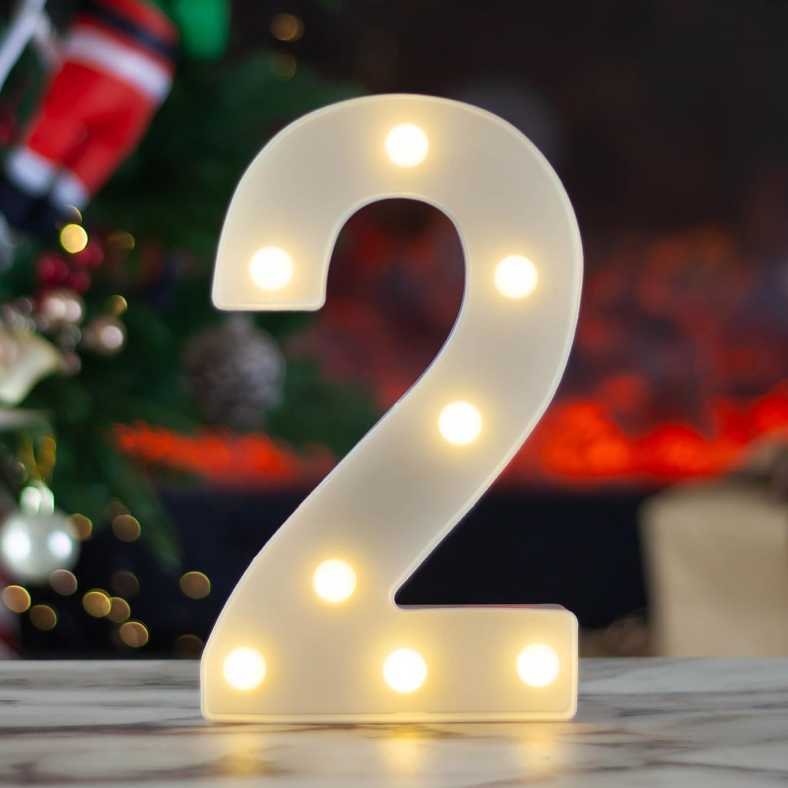 Photo 1 of LED Marquee Numbers, 0-9 Light Up Letters, Battery Powered LED Letter Lights for Birthday Party, Christmas Night, Home, Bar, Graduation, Wedding Decoration(2)