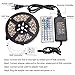 WisHome IP65 Waterproof Flexible 16.4ft 5M SMD5050 300 LEDs Color Changing RGB LED Light Strip Kit with 44 Key IR Remote Controller and 12V 5A Power Supply for Home Christmas Party Decorative