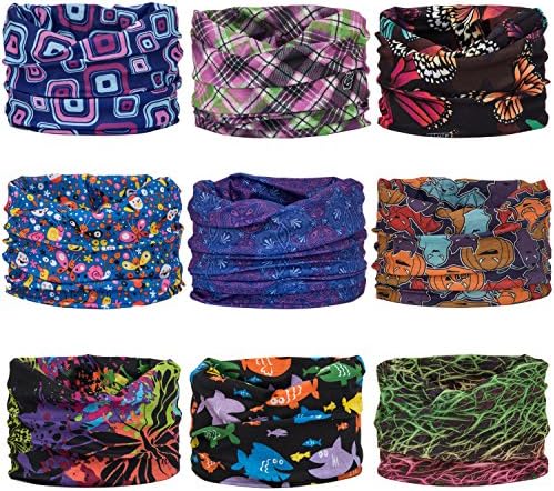 Wide Headbands Headwear Head Wrap Sport Sweatband for Men and Women,Workout,Yoga,12-in-1 12PCS/9PCS/6PCS Multifunction Magic Scarf