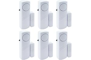 HIIXHC Door Window Alarm, 90DB Door Alarms for Kids Safety, Wireless Sensor Door Window Burglar Alarm-Window Pool Alarms for Home, 6 Pack