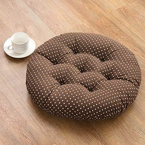 Indoor Dining Table and Chair Cushion Round Cushion Garden Furniture Deep Seat Cushion Non-Slip Outdoor Solid Cushion (Color : Brown, Size : 50cm50cm)