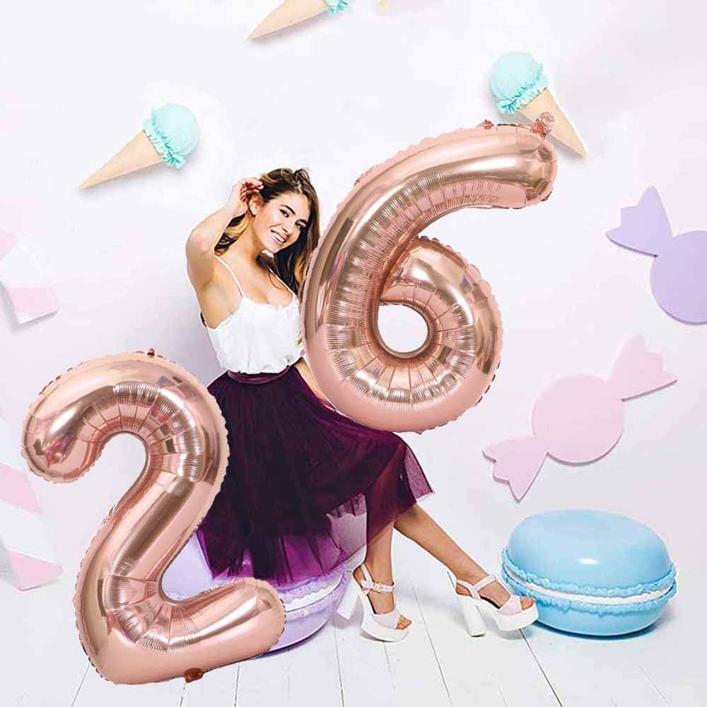 Ceqiny 40 Inch Giant Mylar Balloon, 26th Number Alphabet Foil Balloon for Birthday Party Wedding, Bridal Shower, Engagement - Image 4