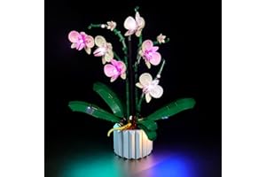 GMOKEFT Compatible with Lego Icons Orchid Flowers 10311, LED Light Kit for Lego Artificial Plant Decor Building Set Botanical Collection, Light up Your Flowers (Lights Only, No Models)