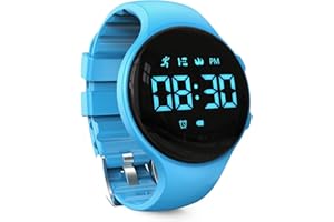 SYNWEE Kids Led Pedometer Watch, Digital Steps Tracker, Non-Bluetooth, Vibrating Alarm Clock, Stopwatch, Great Gift for Children Teens Girls Boys